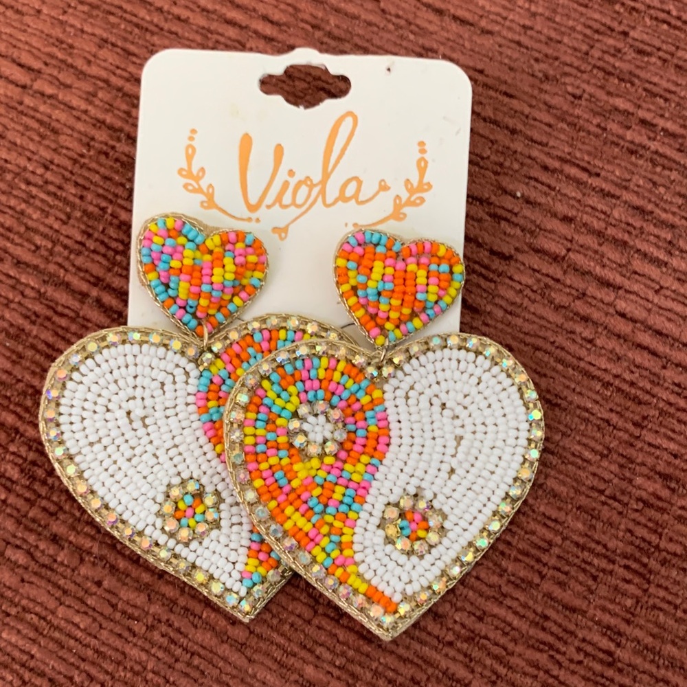 Multicolor Heart Earrings
